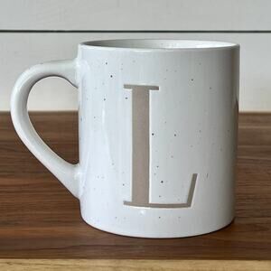 Threshold Stoneware “L” Mug Cup 16 Ounce Coffee Tea Novelty Monogram